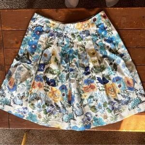 Talbots Petite Pleated Floral Skirt
